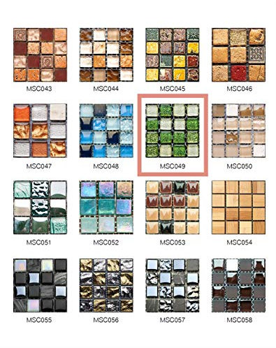 50 Pezzi 3D Adesivi per Piastrelle Mosaico Mattonelle Sticker Autoadesivo Mattonelle Parete PVC Impermeabile per Bagno Cucina Piastrelle Wall Stickers (10 * 10CM*50pcs, MSCO49)