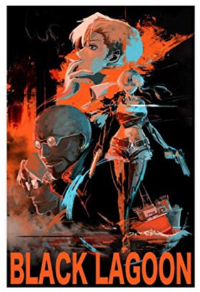 Leinwandposter Anime Black Lagoon 7, Schlafzimmer, Dekoration, Sport, Landschaft, Büro, Raumdekoration, Geschenk, 30 x 45 cm, ohne Rahmen