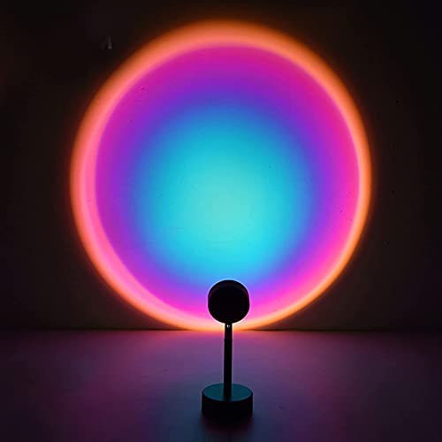 Pimaja Sunset Lamp, 180 Degree Rotation Sunset Projector Led Lamp USB Charging Romantic Led Night Light for Photography/Selfie/Home/Living Room/Bedroom Decor (Rainbow)