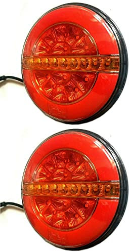 2x LED Rückleuchte Positionsleuchte Bremsleuchte mit dynamische Blinker ⌀140 mm