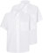 Pack of 2 Boy's School Uniform Button Down Short Sleeve Shirt 4yrs-18 yrs (9-10 Years) White
