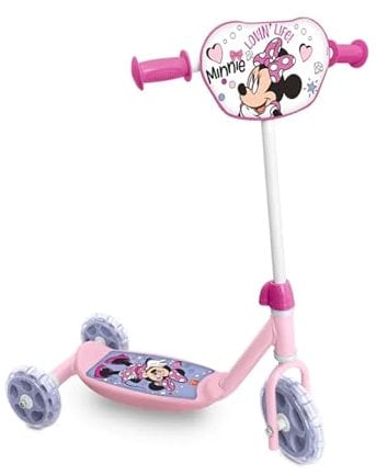 MONDO 28690 Toys-My First Minnie 3 Wheels Baby Scooter with Storage Bag Included for Boy Girl 2 Years Disney Minnie-28690, Multi-Coloured, Regolabile