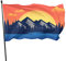 IBILIU Bergflagge, 90 x 150 cm, für den Außenbereich, Bäume, See, Fluss, Sonnenaufgang, Landschaft, Gartenflaggen, Hausflaggen, Flaggen, Banner Dekoration für Innenhof, Veranda, Rasen
