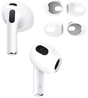 XIEANDKONG Airpod-Ohrstöpsel, 2 Paar Silikon-Ohrstöpsel für Air Pod 3, Schutz vor Stürzen und Kratzern, Weiß