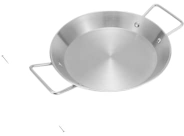 Paellera de acero pulido, estilo español, mariscos, 25 cm, acero inoxidable, olla para pollo, cocina, camping al aire libre, mango plateado
