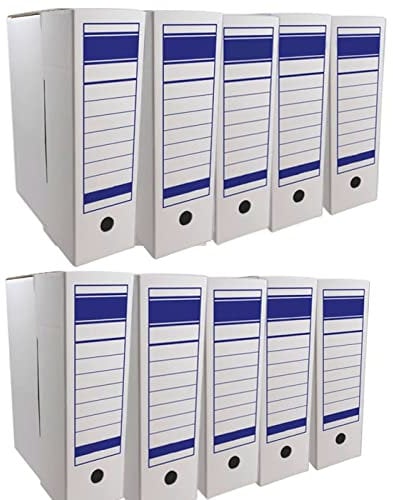 AC - Archivador definitivo, Caja Archivo Plegable de cartón, 2 Posiciones, Carpeta tamaño Folio, fácil Montaje, conservar Documentos, facturas, 36 x 25 x 9 cm (A4/Pack de 10 Unidades)