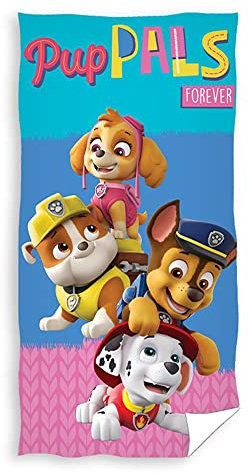Carbotex Paw Patrol Strandtuch Duschtuch PAW215020, Mehrfarbig Paw215020, 70 x 140 cm