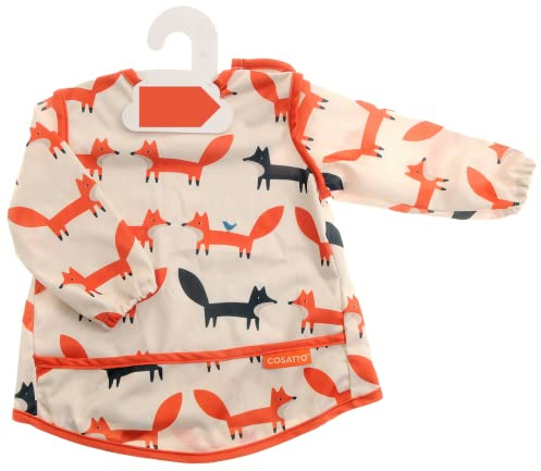 Cosatto Long Sleeve Coverall Bib | Baby Weaning & Messy Play Smock 6-36 Months | No more laundry stress! Waterproof, Easy Clean Apron with Crumb Catcher Pocket for Messy Eaters & Creative Fun