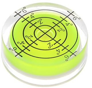 sourcing map 4pcs Round Bubble Level 32x12mm Mini Circular Bullseye Spirit Levels for Leveling Camera Tripod Telescope Workshop Turntable Pictures Frame Carpentry Measuring, Lime