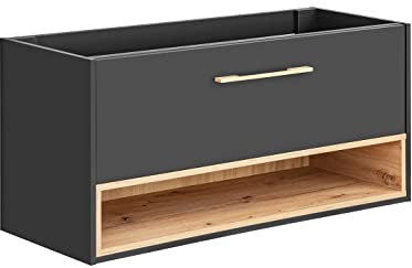 COMAD Lavabo Borneo 120 cm | con lavabo para mesa | Gris Cosmos – Roble