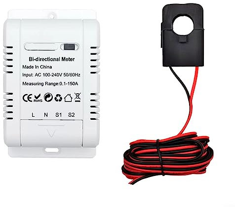 Moniteur d'énergie WiFi, Compteur D'énergie Intelligent pour Tuya, Compteur électrique Consommation Numérique Smart Bidirectionnel Compteur D'énergie Domotique Maison 150A Pince Capteur De courant
