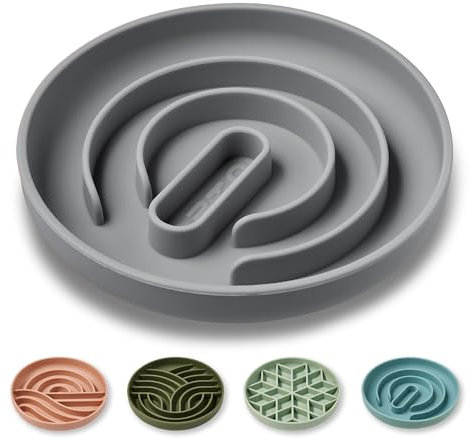 OHMO Gamelle Anti Glouton en Silicone avec Fond Antidérapant et Ventouse,Gamelle Anti Glouton Non Toxique pour Chats et Chiens de Taille Moyen