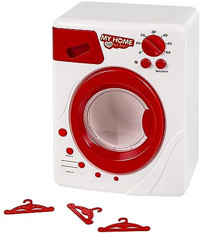 Baroni Toys Lavatrice Giocattolo per Bambini Suoni e Luci, Gioco Mini Elettrodomestico da Bambino, Gioco Lavatrice con Batterie Incluse, Oblò Apribile, 14x18x10 cm, 3 4 5 6 7 Anni