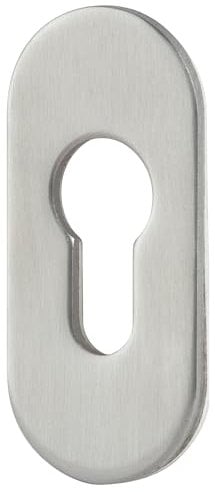 Kleberosette Rosette oval Edelstahl 3mm PZ oder Blind (Ovalrosette selbstklebend) (PZ gelocht)