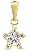 Amberta Allure Damen Anhänger aus 9K Gold mit Zirkonia: Stern