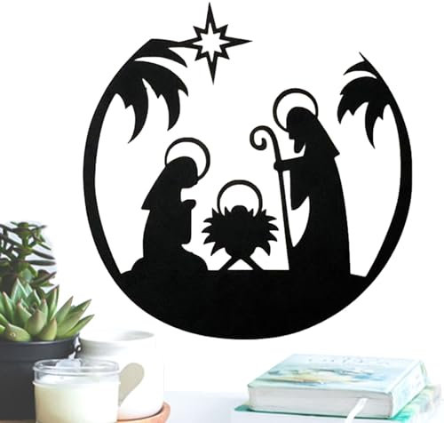 ROCKIA Krippenset Metall Dekor | Rustikale und ästhetische Metall Krippe Dekor - Themenparty Ornament für Wohnzimmer, Schlafzimmer, Arbeitszimmer, Einkaufszentrum, Schule