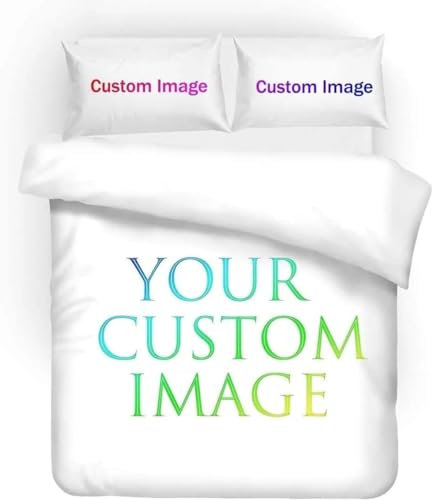 TEGVLXD Personalisierte Bettwäsche 135x200 mit Foto und Text – FotoBettbezug Selbst Gestalten – Personalisierte Geschenke für Familie, Paare, Muttertag und Vatertag - Foto Geschenk