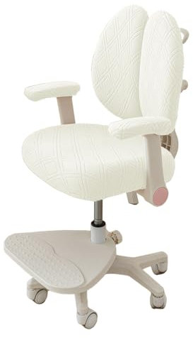 LIFEDX Bürostuhl Bezug Stretch Bezug für Bürostuhl,Elastische Stuhlhussen für Kinderstuhl mit Armlehnen/Stuhlrücken Bezug,Dehnbare Office Stuhlbezug Computer Stuhlbezüge,Abnehmbare,Waschbare,Weiß