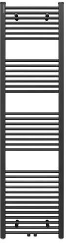 Aquabad Badheizkörper Virgo | Grösse: 50 x 180 cm | Heizleistung 608 Watt | Farbe: Schwarzmatt | Mittelanschluss 50mm | Handtuchhalter, Handtuchwärmer