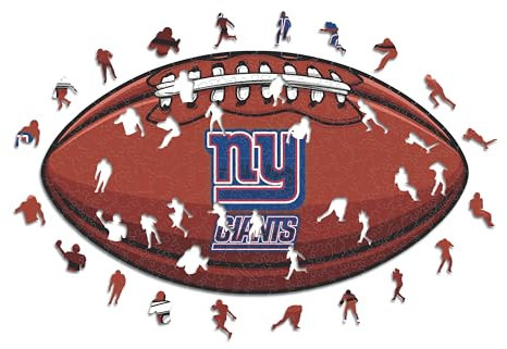 Iconic Puzzles, New York Giants Crest, 100% ökologisch nachhaltiges Holzpuzzle mit offizieller Lizenz, Größe S, 150 Teile