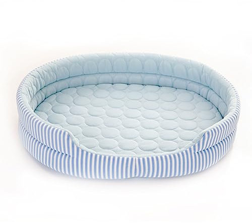 DADEA Kühlmatte für Haustiere, Kühlendes Haustierbett für Den Sommer, Niedliches, Bequemes Kühlbett, Haustiernest, Vier Jahreszeiten, Universeller Sommerschlaf, Kühles Eisseidenbett für(Blau)