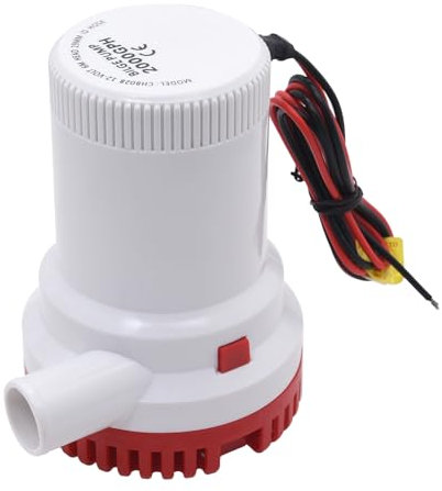 KAOLALI Bomba de Achique 12V 2000GPH, Bomba de Cuña Eléctrica de Barcos, 29 mm(1-1/8) Bomba de Agua Sumergible para para Barcos Estanques Piscinas