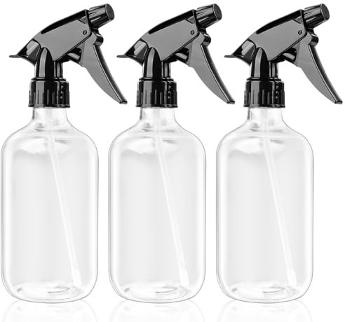 Lnjya Botella pulverizadora de 500 ml para plantas, 3 unidades, botella de spray vacía para rellenar, pulverizador de plantas de niebla fina para plantas, flores, jardín, pelo, limpiador