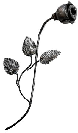 UHRIG Schmiedeeisen Blume, ewige Rose, XL 44cm, handgeschmiedet aus Eisen, Deko für Wohnen & Garten, als Geschenk UVM.