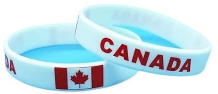 JCUIyon 1 stück Männer Frauen Flagge Silikon Armband Sport Armband Freundschaft Gummi Handgelenk Band Armreif Teens Geschenke Souvenir(Canada)