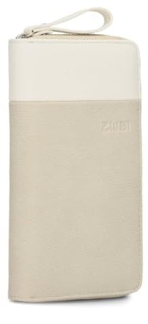 Zwei Damen Geldbörse Eva EV2 langes Portemonnaie 15 Kartenfächer, Sichtfach, 2 Scheinfächer, Geldbeutel mit Münzfach & umlaufenden Reißverschluss, weiches Kunstleder in Bicolor (Nubuk-Linen)