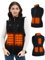 Telguua Gilet chauffant Polaire pour Femmes Manteau avec Batterie 10000mAh, 6 Zones Chauffants / 3 Réglages de Température Adapté au Camping, à la Randonnée, au Snowboard, au Ski