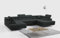 MKS MEBLE Sofa Dunkelgrau Wohnzimmer - Wohnlandschaft - U-Form Couch mit Schlaffunktion - Schlafsofa mit Bettkasten - Wohnzimmer U Couch - Polstersofa mit Bettkasten - Gustaw U Dunkelgrau Kronos