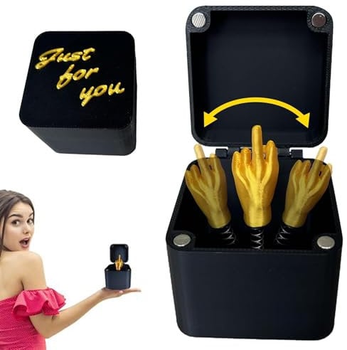 Mittelfinger Box, Mittelfinger in Der Box Surprise Gift Box, Mittelfinger Prank Geschenk für Erwachsene Büro und Wohnkultur Fun Prank Gift, Christmas Spoof Hand Prank Pop up Gift with Box for Adults