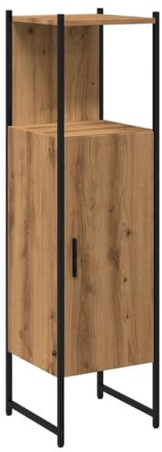 vidaXL Badschrank, Badezimmerschrank mit 1 Tür 2 Fächern, Midischrank für Badezimmer, Badmöbel Badezimmermöbel, Artisan-Eiche Holzwerkstoff