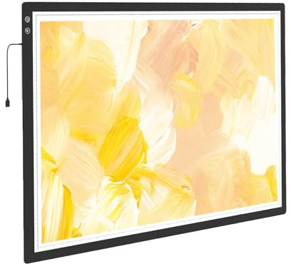 Wiederaufladbar A2/A3/A4/A5 Led Licht Pad, Lichtplatten 3 Farben 6 Helligkeitsstufen, Tragbares Painting Zeichenplatte, LED Leuchtpad mit Type-C Ladekabel für Diamant Painting, Designen, Tattoo