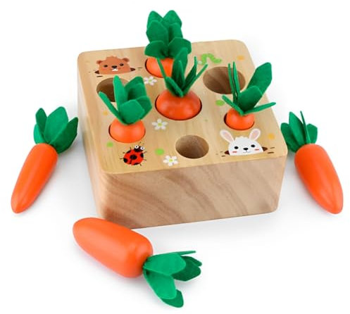 CUEMOON Holzspielzeug ab 1 Jahr, Baby Motorik Spielzeug für 12 Monate Jungen und Mädchen, Entwicklung Montesso ri Spielzeug Vorschule Lernen Feinmotorik Jungen Mädchen Spielzeug