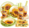 Easy Joy,Sonnenblumen Partygeschirr Set Gelb Sonnenblumen Party Dekorationen Frühlingsdeko Einschließlich Papier Teller Pappbecher Servietten Strohhalme für Hochzeit Geburtstag