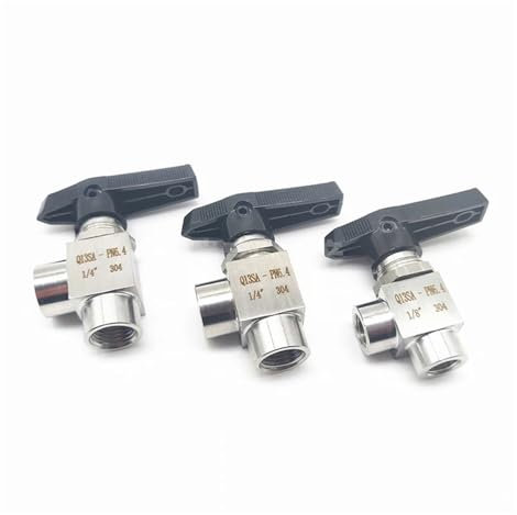 PVTLCYBI 1 stücke Edelstahl Innengewinde Kugelhahn 1/8 1/4 3/8 1/2 3/4 Panel Instrumentierung Winkel Typ Kugelhahn(3/8)