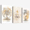3Pc Cadre en Bois Impression sur Toile Arbre de vie Yin Yang Tableau Image sur Toile Bouddhisme Zen Fleur de lotus Beige Tableau Decoration Murale Salon Chambre Salle de Bain 40x60cm x 3pcs