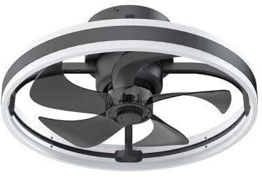 BKZO 50cm Ceiling Fans with Lights and Remote, Ceiling Fan with lamp, 6 Ventilation speeds, infinitely dimmable Light for Living Room, Bedroom, Office, 3000-5500K