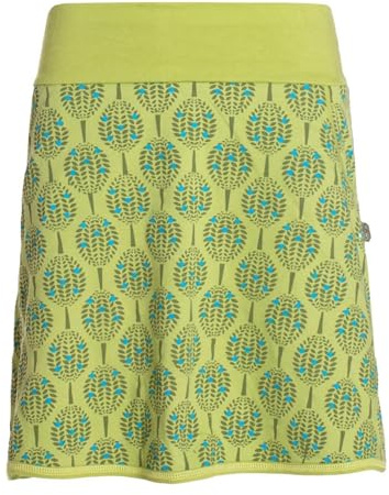 Vishes Alternative Bekleidung - Damen Mini-Rock Baumwolle Blumen-Muster elastischer Bund mit Taschen hellgrün 36