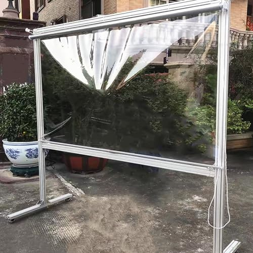 Wasserdichtes PVC-Rollo, transparenter Outdoor-Regenvorhang mit Seitenkette, anpassbare Größe (170 cm x 200 cm), ideal für Balkon, Terrasse und Decks.