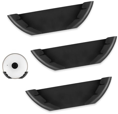 YZROHYI 3er Pack Topfdeckelhalter Wand,Halterung Topfdeckel Organizer Schrank,Kochdeckelhalter KüChe,Pot Lid Holder Wall,Pfannendeckel Halterung Kunststoff,Selbstklebende Deckelhalter für Heimgebrauch