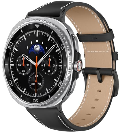 KoGiio Vintage Leder Armband für Galaxy Watch 9/8 40mm 44mm / Watch 8 Classic 46mm, Ersatz Weich Uhrenarmbänder, Metallschnalle Atmungsaktiv Ersatzarmband