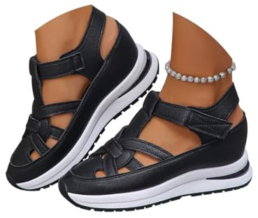 Minetom Sandale Femme Compensées Mules Été Confort Et Nu-Pieds Plateforme Chaussures Basket Bout Fermé Bride Cheville