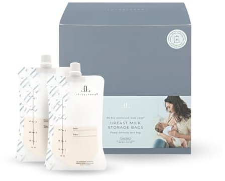 Lola&Lykke Breast Milk Storage Bags with Adaptor | Attach Teat to Feed Directly from The Breast Milk Storage Bag | Breastfeeding Essentials | Works Directly with Lola&Lykke Electric Pump | 30 Pack