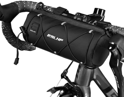 OIENNI 2.4L Waterproof Bike Handlebar Bag, Cycling Front Frame Storage Pouch with Shoulder Strap for Road & Mountain Bicycles