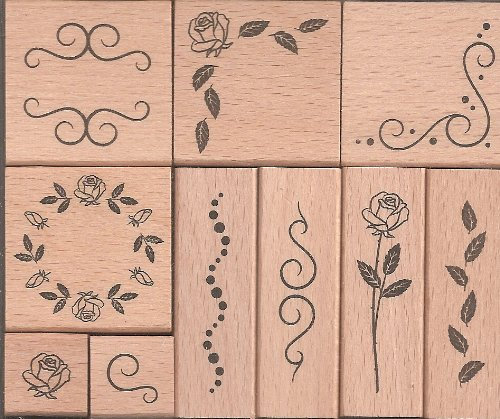 10 Holzstempel für Verzierungen und Dekorationen