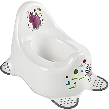 keeeper Hippo Babytopf, Ab ca. 18 Monate bis ca. 3 Jahre, Anti-Rutsch-Funktion, Adam, Weiß