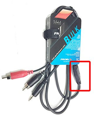 Proel BULK540LU3 - Cavo audio professionale adattatore con nodo ad Y e con connessioni Jack Stereo 3.5mm a 2 x spina RCA, 3m